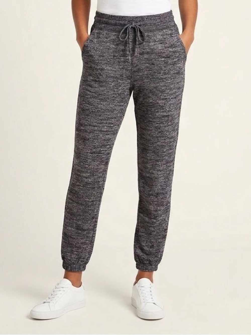 GAP Women's Heathered Dark Navy Drawstring Joggers